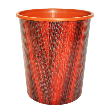 Wood Design Plastic Open Top Waste Bin para casa (B06-932WOOD)